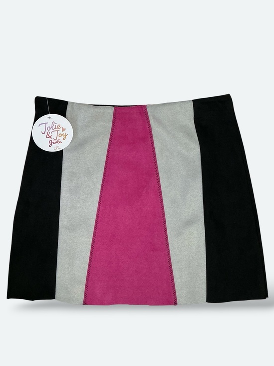 Jolie & Joy by FCT With Love Other - Jolie & Joy Faux Suede MiniSkirt Colorblock Black Pink Gray Girls M 10/12 NEW